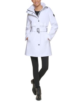 calvin klein belted hooded raincoat