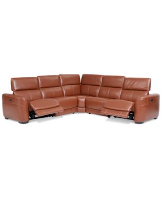 Lexanna 5-Pc. Leather Sectional with 2 Power Motion Recliners, Created for Macy's