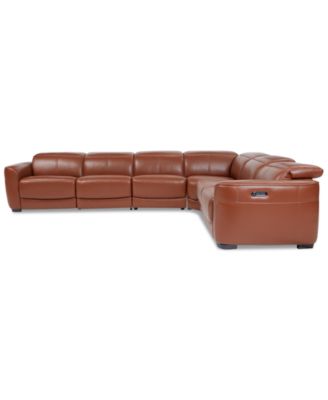 Lexanna 6-Pc. Leather Sectional with 2 Power Motion Recliners, Created for Macy's