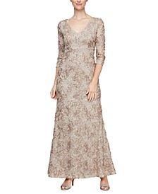 Embroidered Sequin Lace Gown