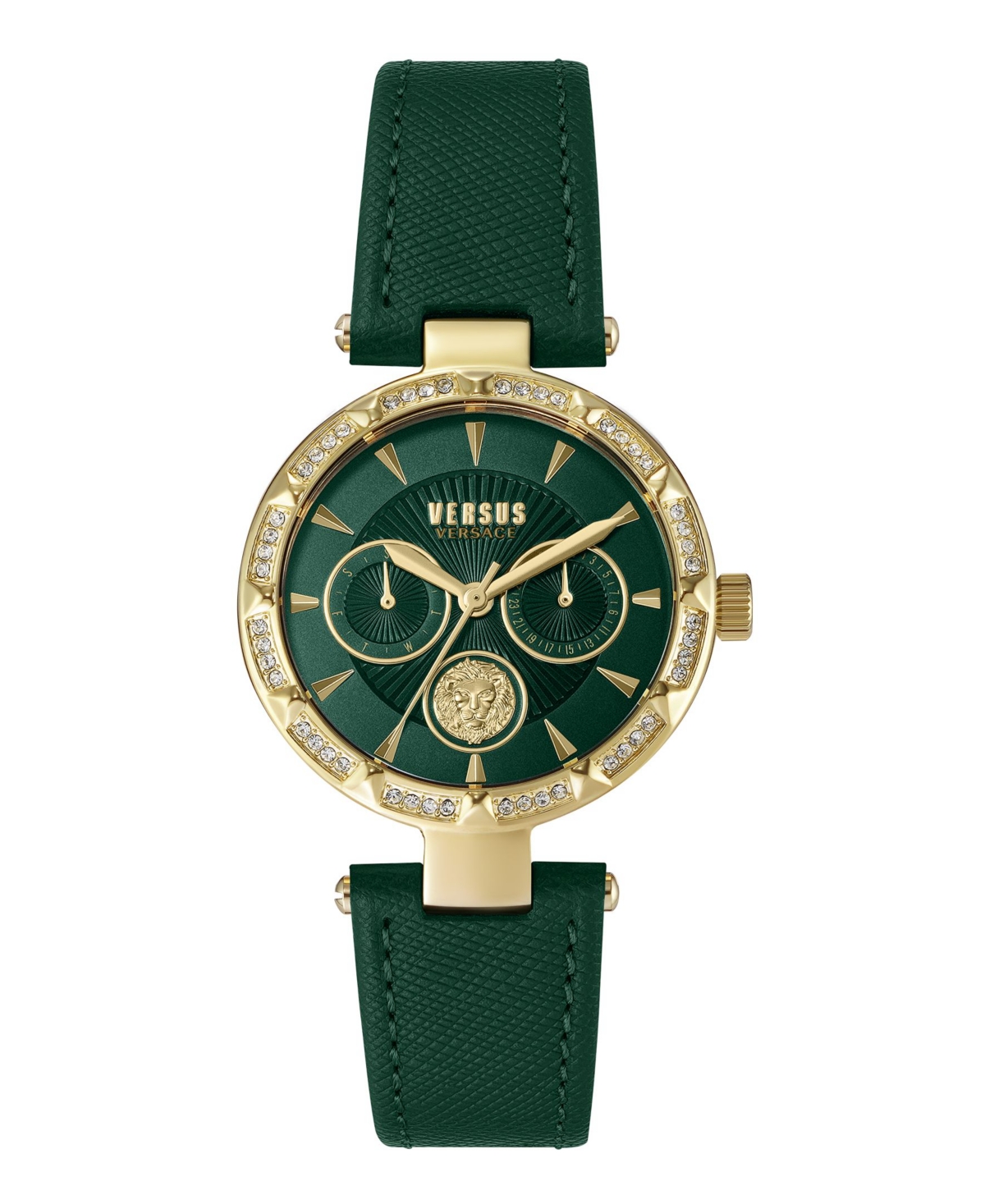 Versus by Versace Women's Sertie Green Leather Strap Watch 36mm - Gold