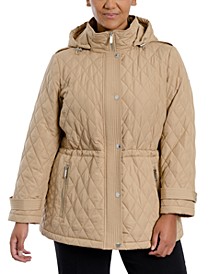 Women's Plus Size Hooded Quilted Anorak