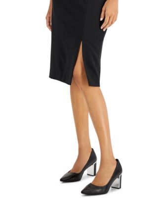 Women's Front-Slit Back-Zip Pencil Skirt
