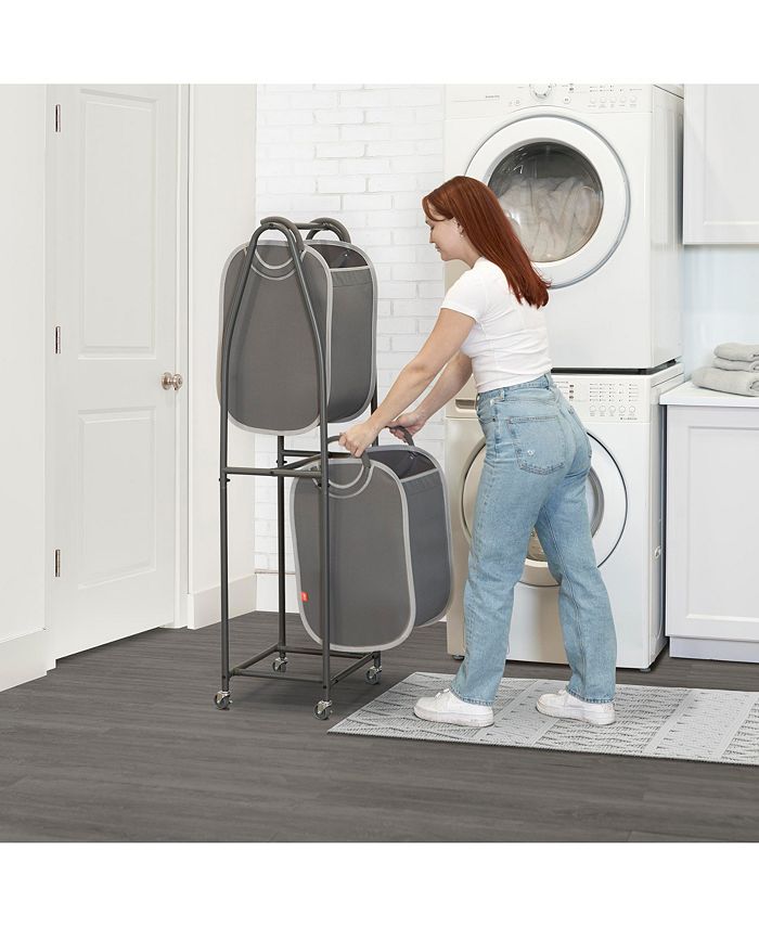 Neatfreak 2Tier Rolling Vertical Laundry Sorter with Hamper Totes