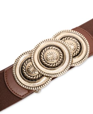 Round-Buckle Stretch Belt