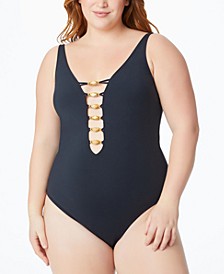 Bleu Rod Beattie Plus Size Hardware Swimsuit