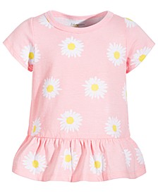 Toddler Girls Daisy-Print Peplum Shirt, Created for Macy's 