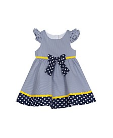 Baby Girls Stripe to Dot Casual Dress