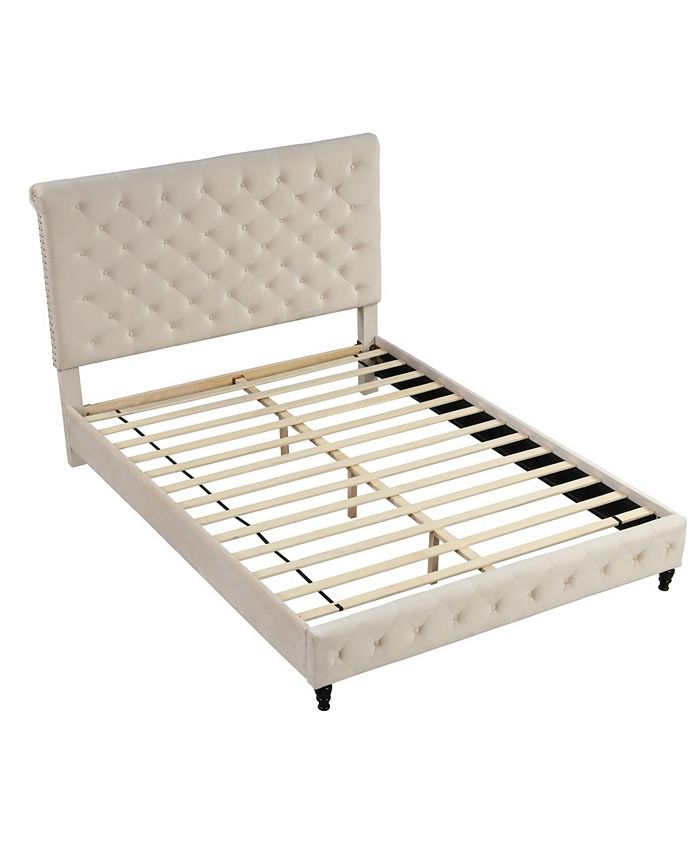 Best Master Furniture Ashley Tufted Fabric Platform Bed, Queen Macy's