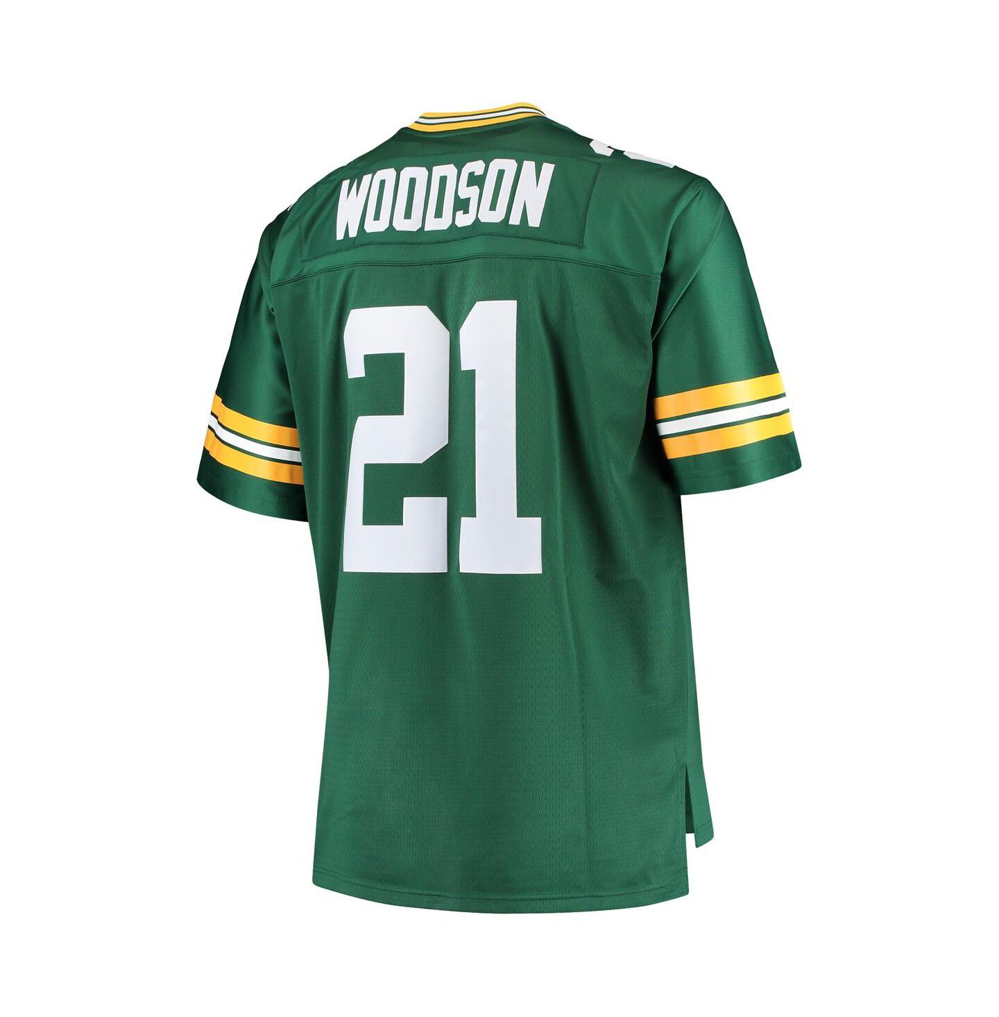 Мужской топ Mitchell & Ness Charles Woodson Green Green Bay Packers Big and Tall 2010 Retired Player Replica Jersey — фото 2