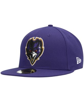 New Era Men's White Baltimore Ravens Omaha Alternate Logo 59FIFTY Fitted Hat