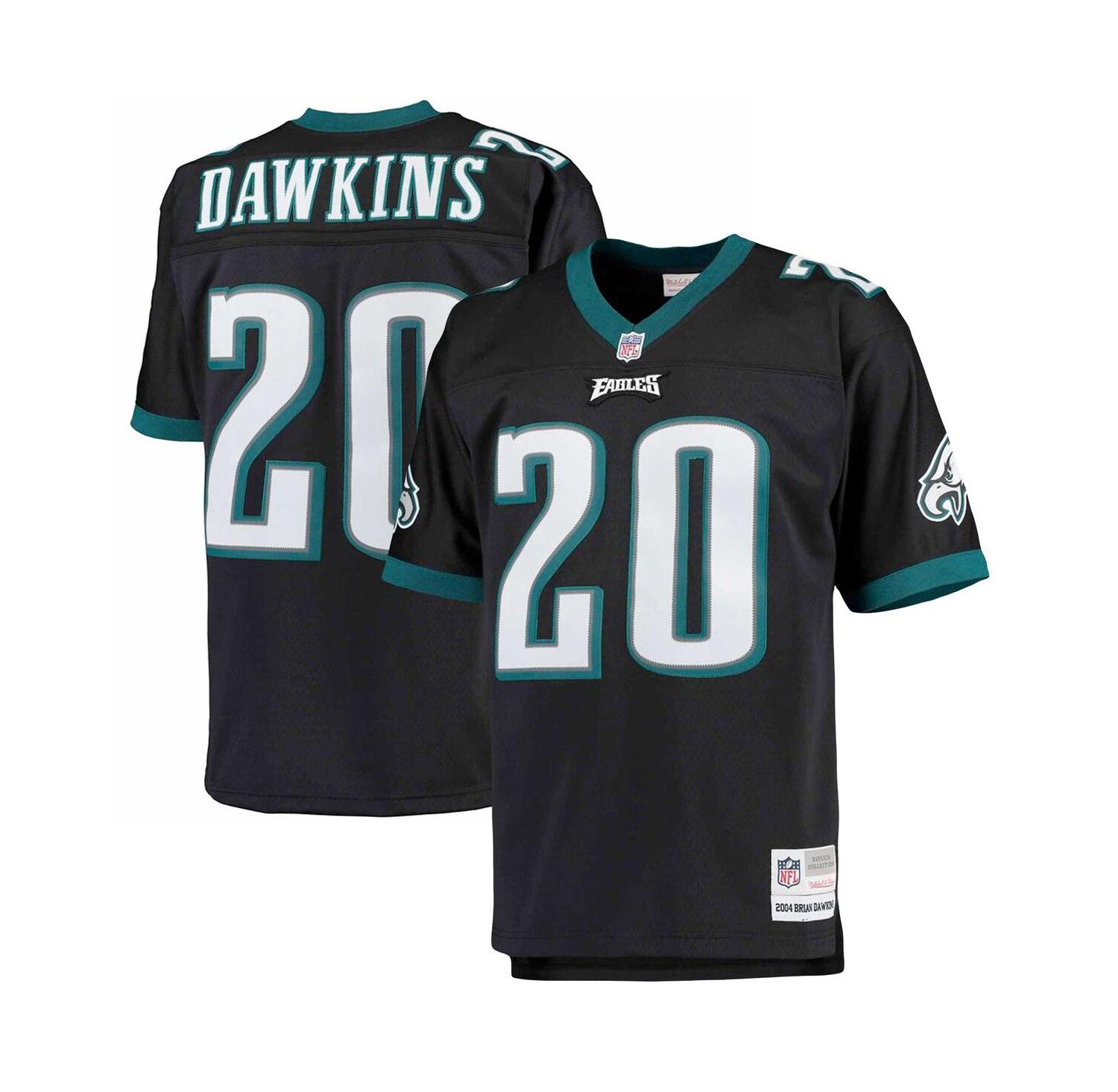 Men's Brian Dawkins Black Philadelphia Eagles Big and Tall 2004 Retired Player Replica Jersey