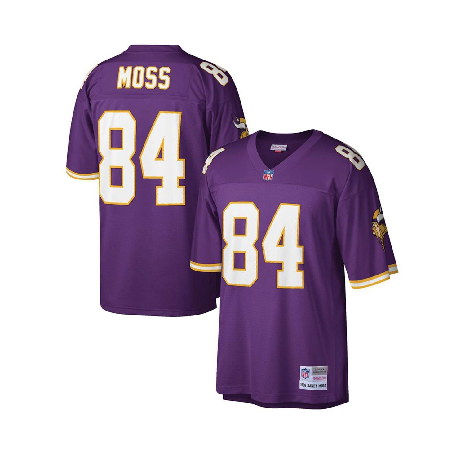 Men's Randy Moss Purple Minnesota Vikings Big and Tall 1998 Retired Player Replica Jersey