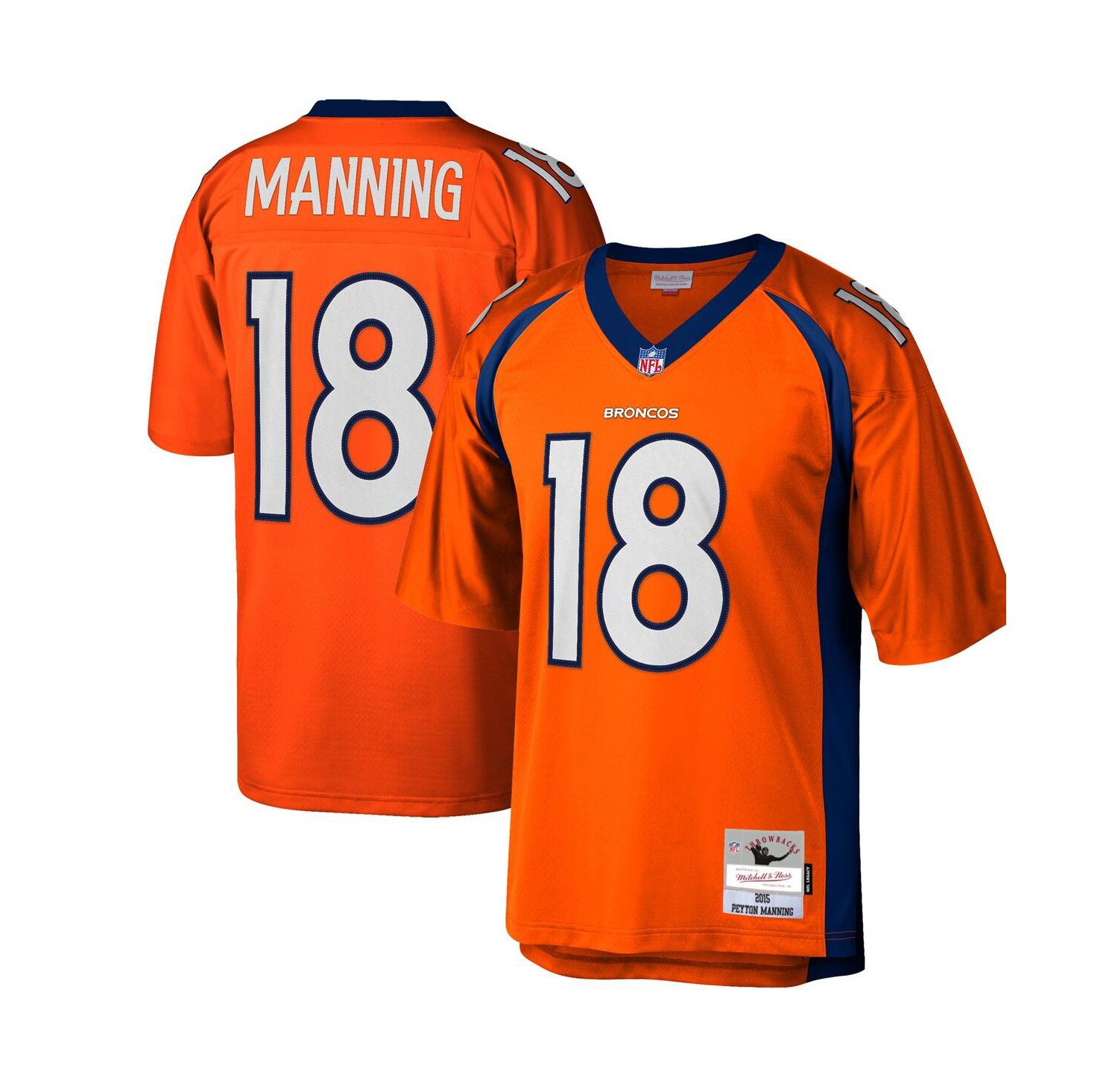 Men's Peyton Manning Orange Denver Broncos Big and Tall 2015 Retired Player Replica Jersey