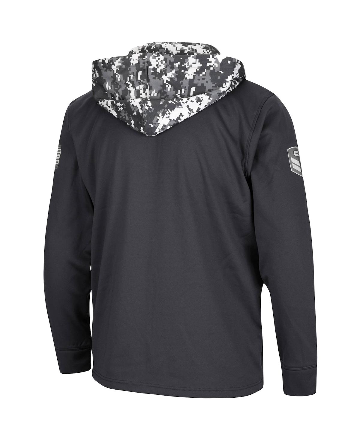 Colosseum Charcoal Arizona State Sun Devils Oht Military Appreciation Digi Camo Quarter-zip Hoodie In Charcoal