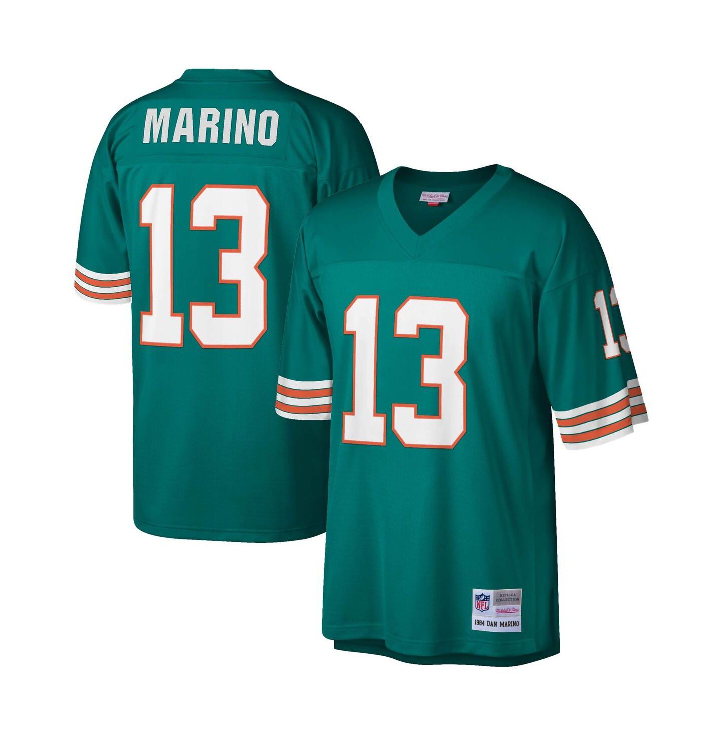 Мужской топ Mitchell & Ness Dan Marino Aqua Miami Dolphins Legacy Replica Jersey — фото 1
