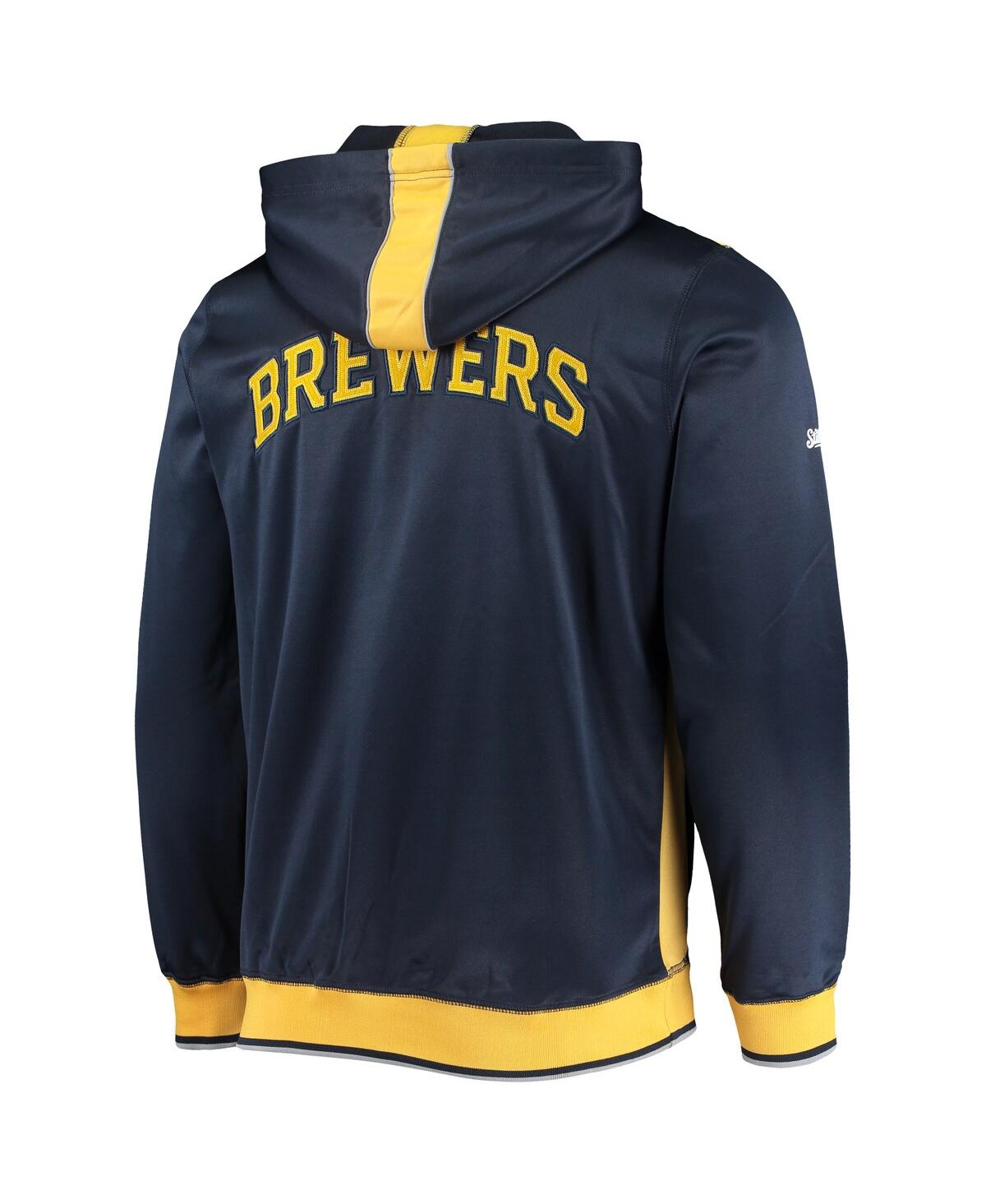 Shop Stitches Men's Navy, Gold-tone Milwaukee Brewers Team Full-zip Hoodie In Navy,gold