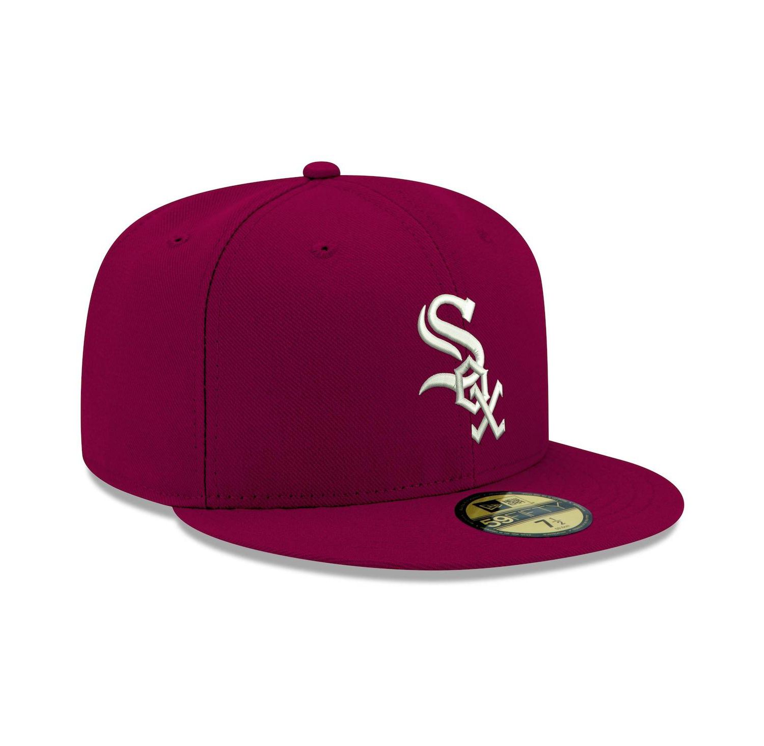 Men's Cardinal Chicago White Sox Logo White 59FIFTY Fitted Hat