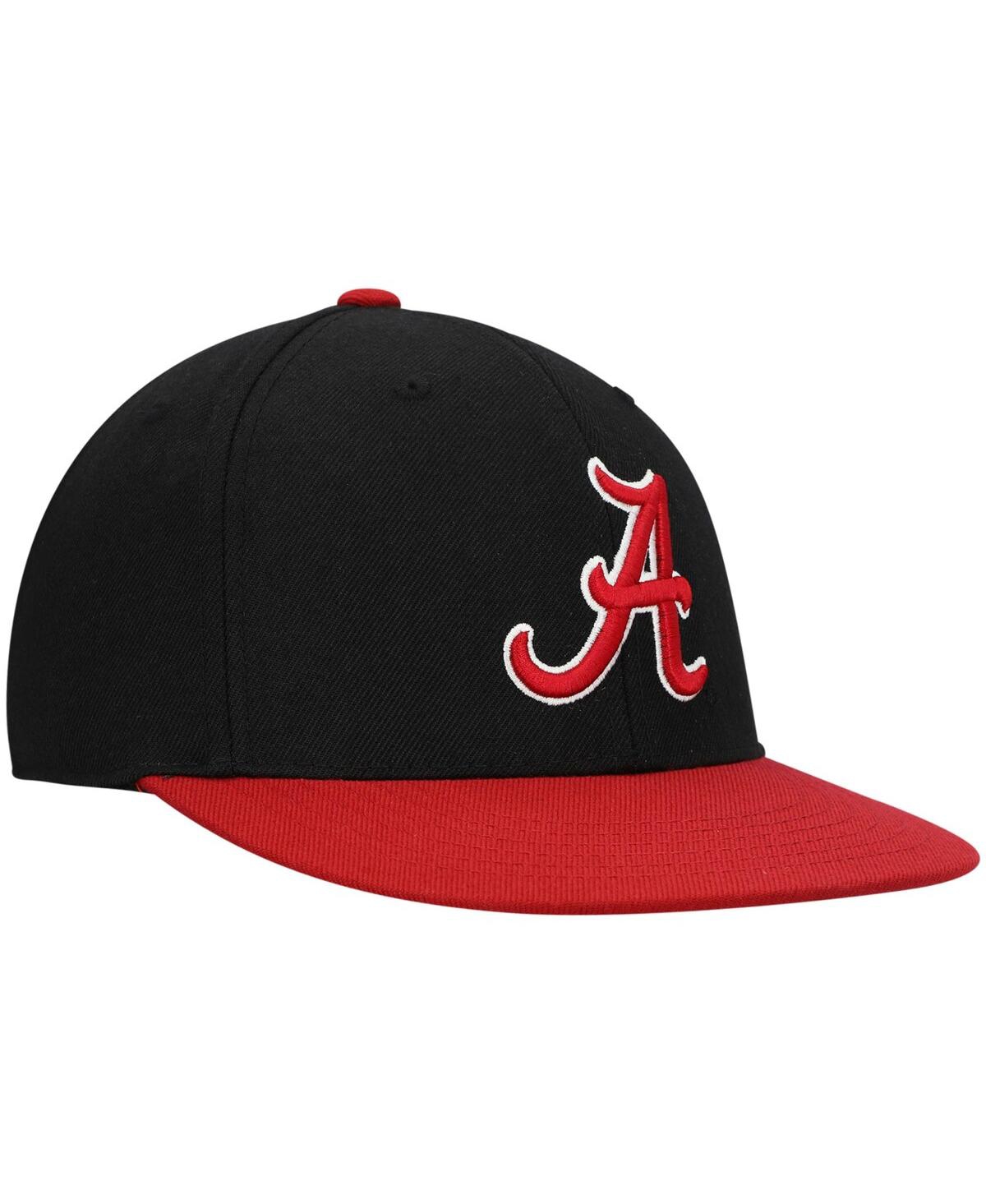 Top Of The World Men's Black And Crimson Alabama Crimson Tide Team Color Two-tone Fitted Hat In Black,crimson