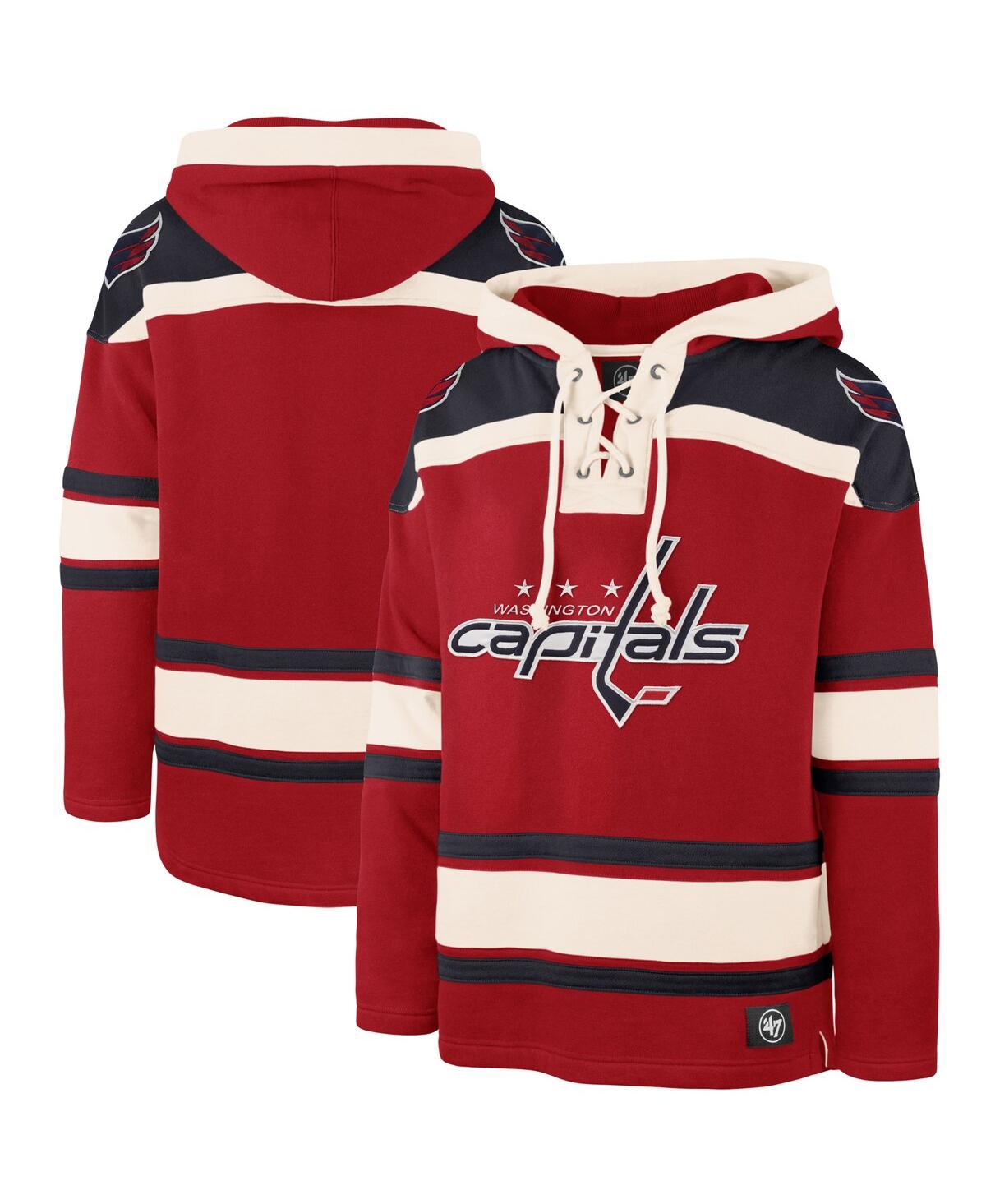 Men's Red Washington Capitals Superior Lacer Team Pullover Hoodie - Red