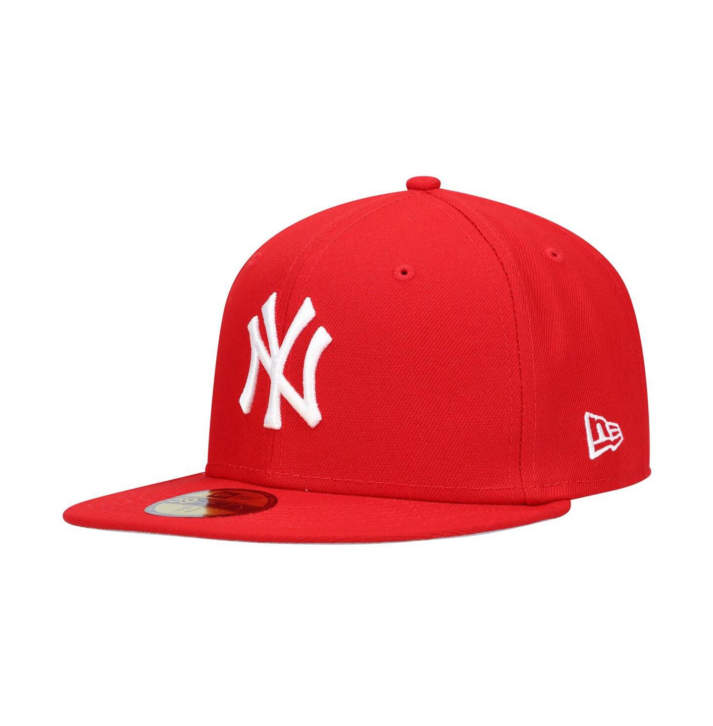 Мужская кепка New Era Red New York Yankees Logo White 59FIFTY Fitted Hat — фото 1