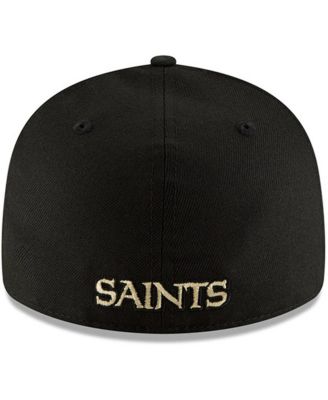 Men's Black New Orleans Saints Alternate Logo Omaha Low Profile 59FIFTY Fitted Hat
