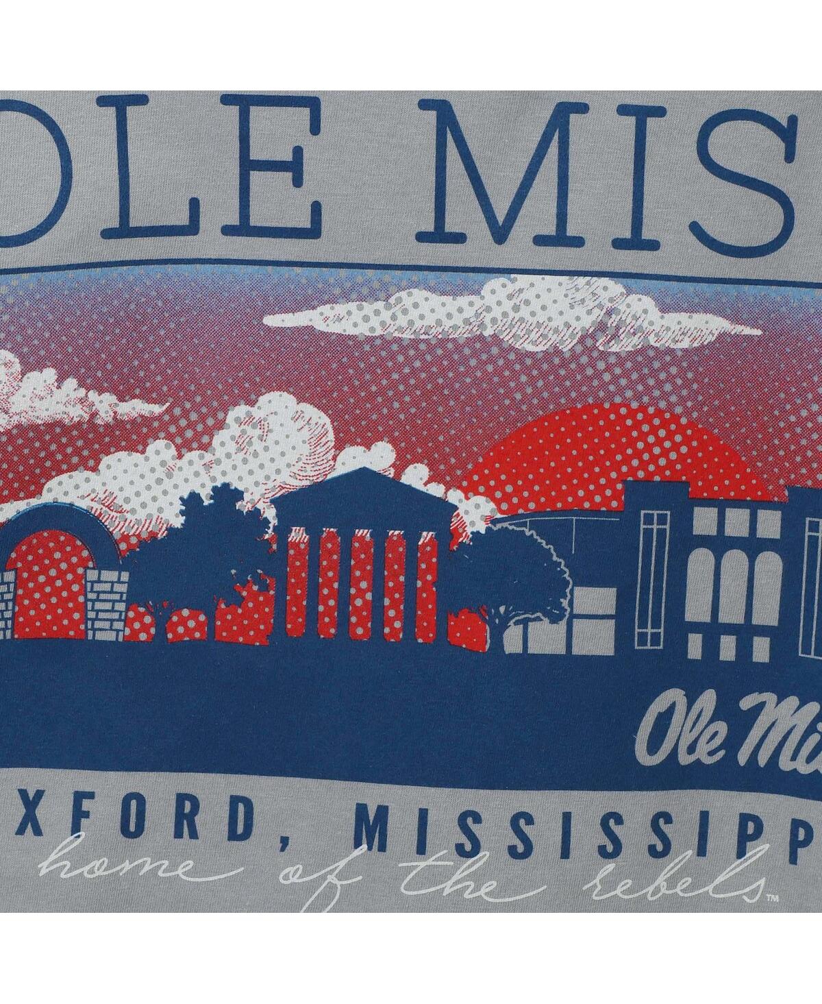 Image One Men's Gray Ole Miss Rebels Comfort Colors Campus Scenery T-shirt In Gray