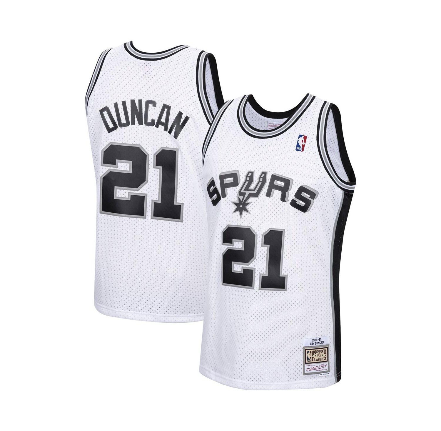 Men's Tim Duncan White San Antonio Spurs 1998-99 Hardwood Classics Swingman Jersey