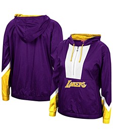 Women's Purple Los Angeles Lakers Half-Zip Windbreaker 2.0 Hoodie