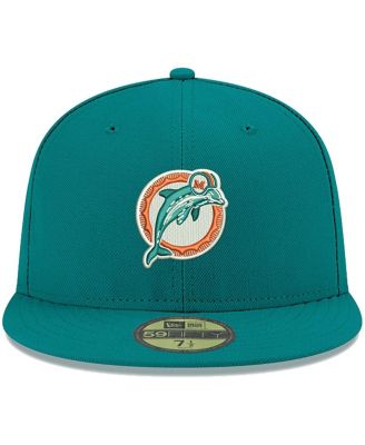 Men's Aqua Miami Dolphins Omaha Throwback 59FIFTY Fitted Hat