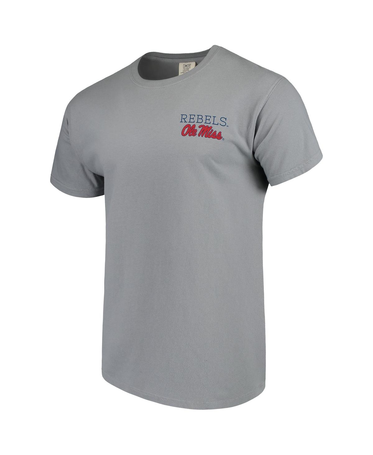 Image One Men's Gray Ole Miss Rebels Comfort Colors Campus Scenery T-shirt In Gray