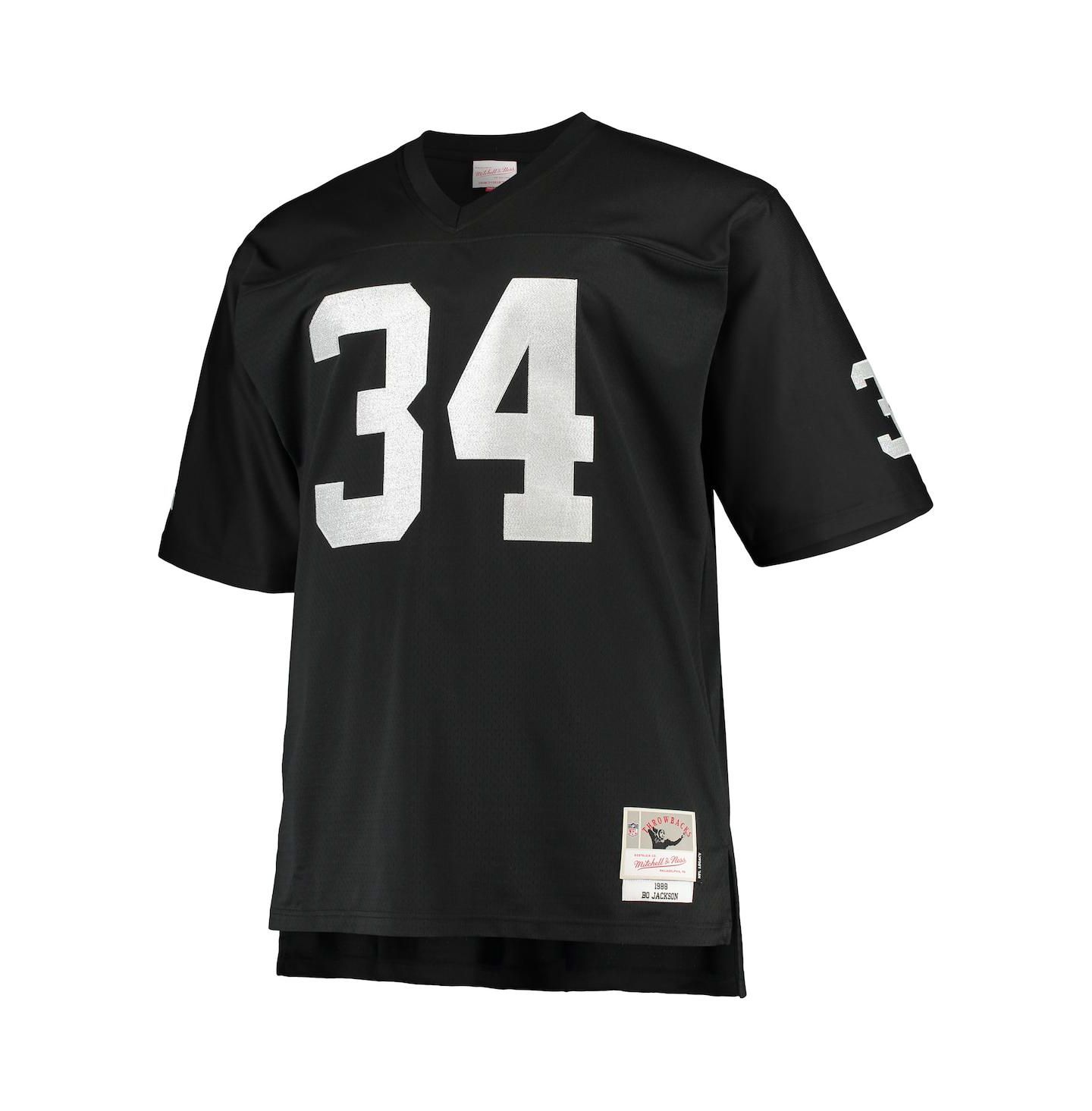 Мужское джерси Mitchell & Ness Bo Jackson Las Vegas Raiders Big and Tall 1988, Black — фото 3
