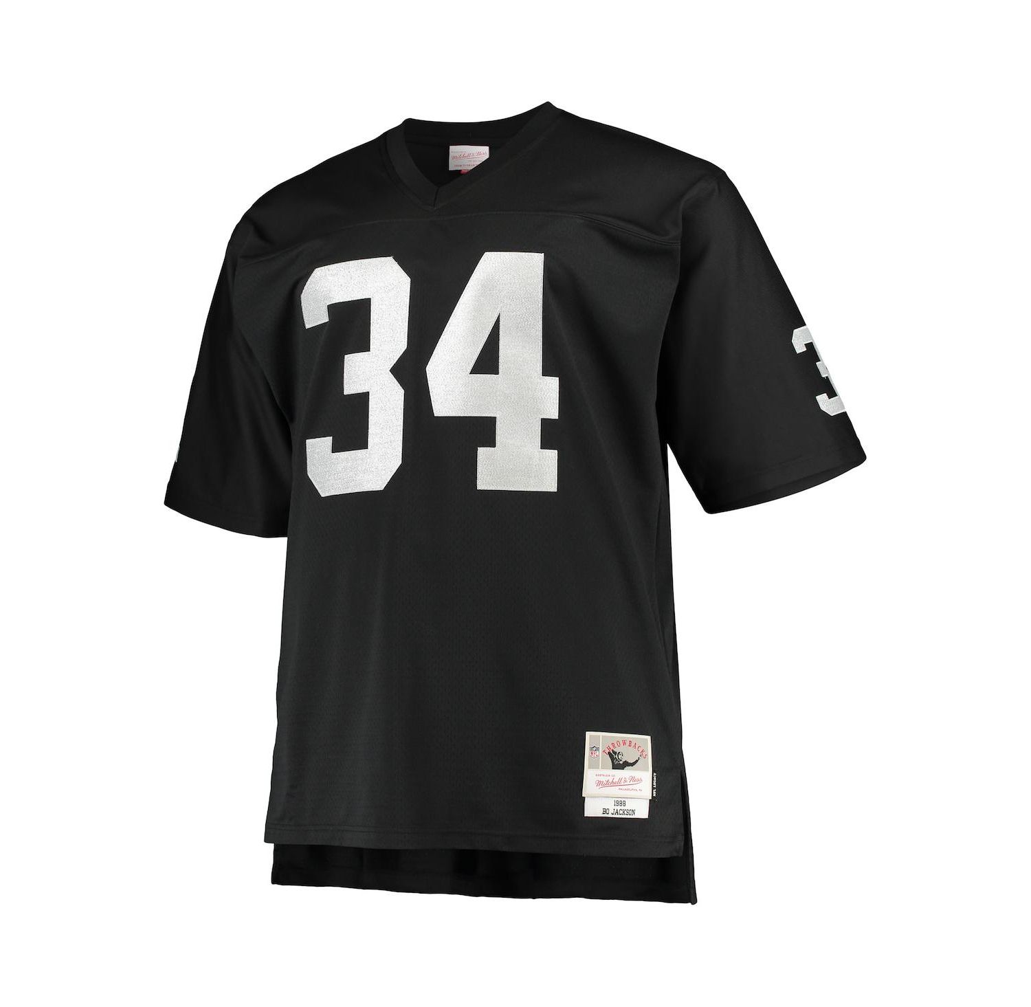 Men's Bo Jackson Black Las Vegas Raiders Big and Tall 1988 Retired Player Replica Jersey