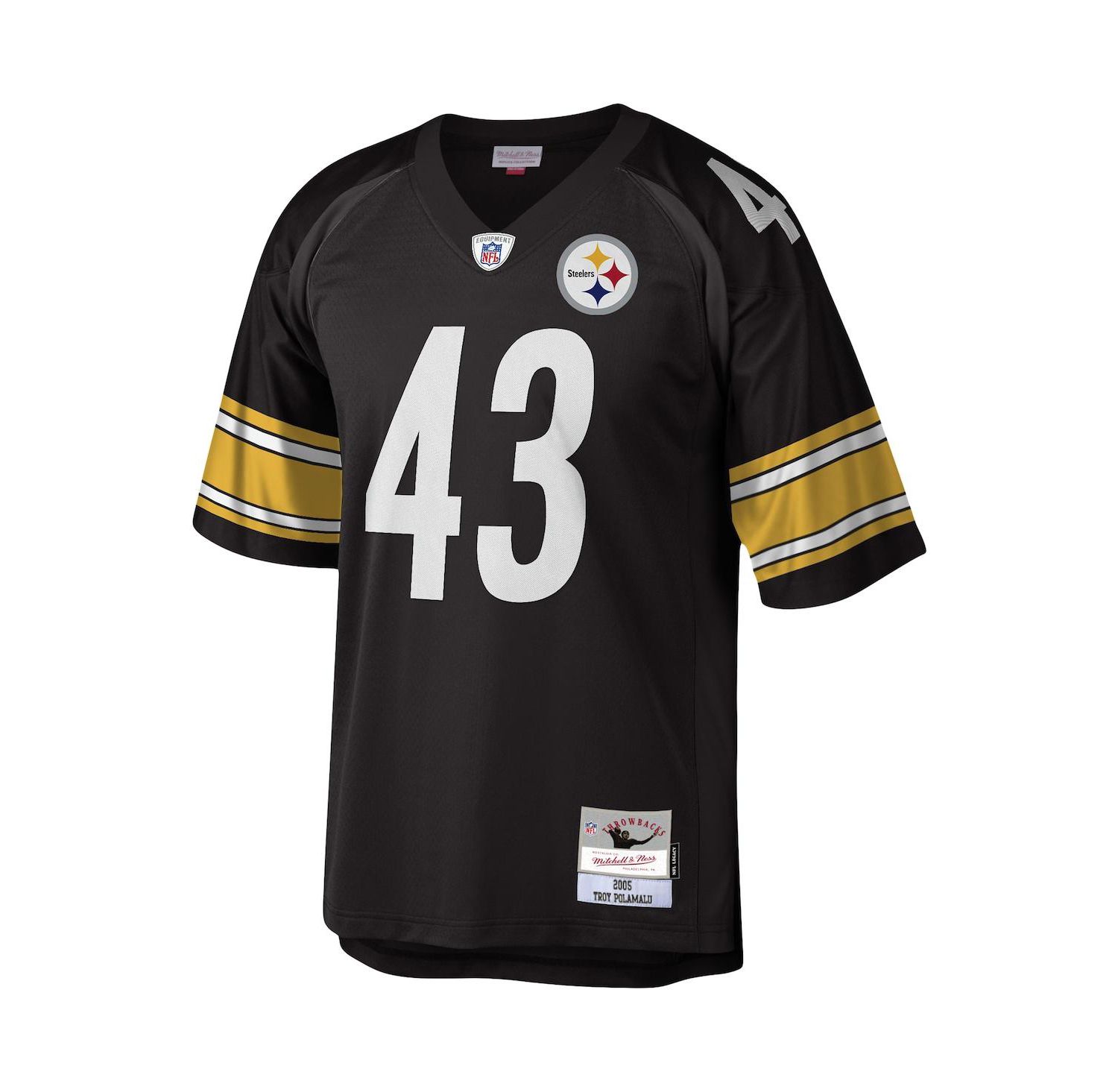 Men's Troy Polamalu Black Pittsburgh Steelers Legacy Replica Jersey
