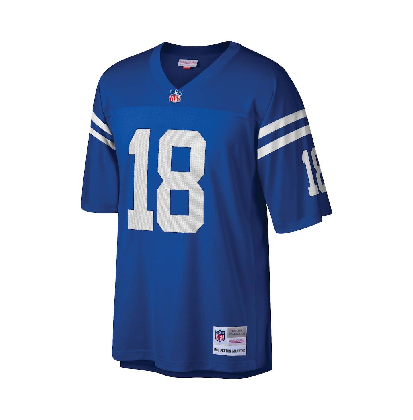 Мужской топ Mitchell & Ness Peyton Manning Royal Indianapolis Colts Legacy Replica Jersey — фото 3