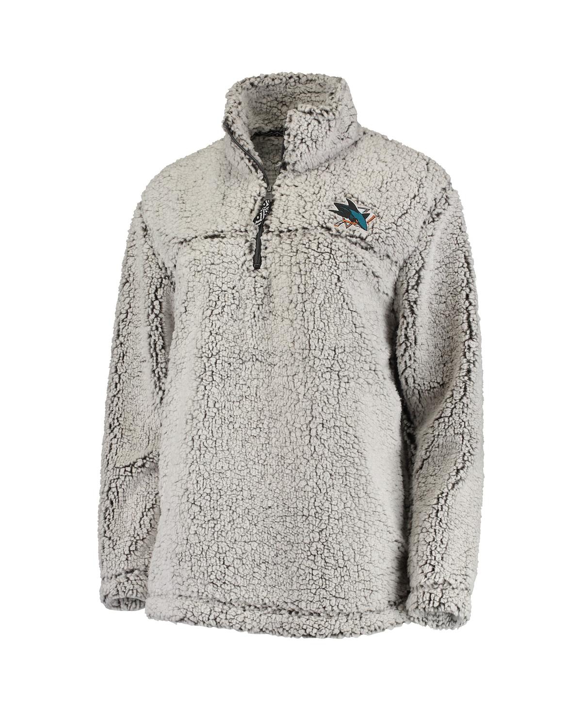 Women'sSan Jose Sharks Sherpa Quarter-Zip Pullover Jacket - Gray