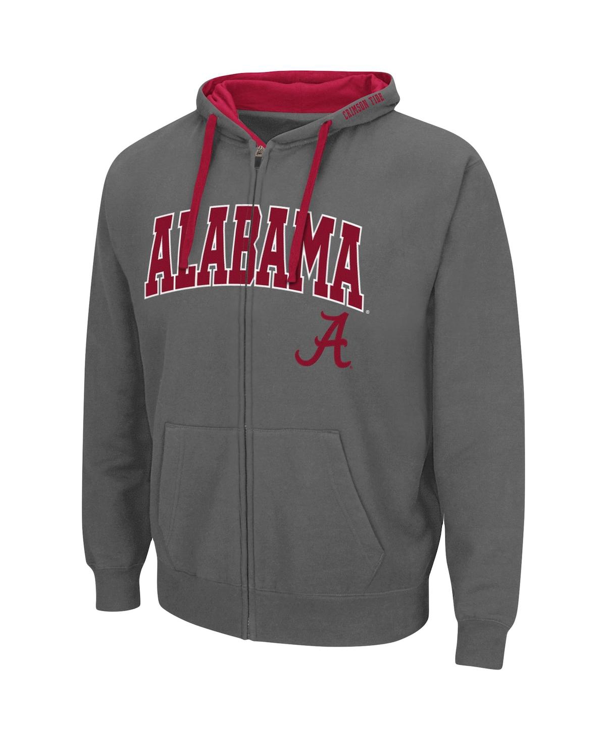 Colosseum Men's  Charcoal Alabama Crimson Tide Big And Tall Full-zip Hoodie In Charcoal