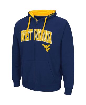 Men's Navy West Virginia Mountaineers Big and Tall Full-Zip Hoodie