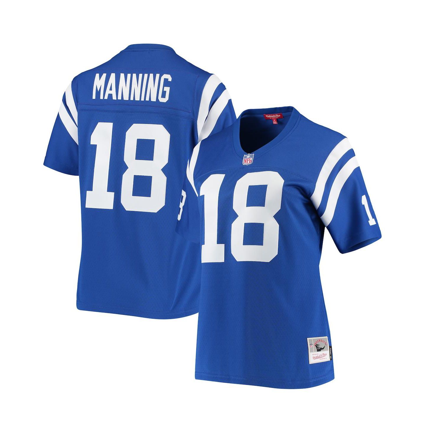 Женский топ Mitchell & Ness Peyton Manning Royal Indianapolis Colts 1998 Legacy Replica Jersey — фото 4
