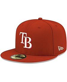 Men's Red Tampa Bay Rays Logo White 59FIFTY Fitted Hat
