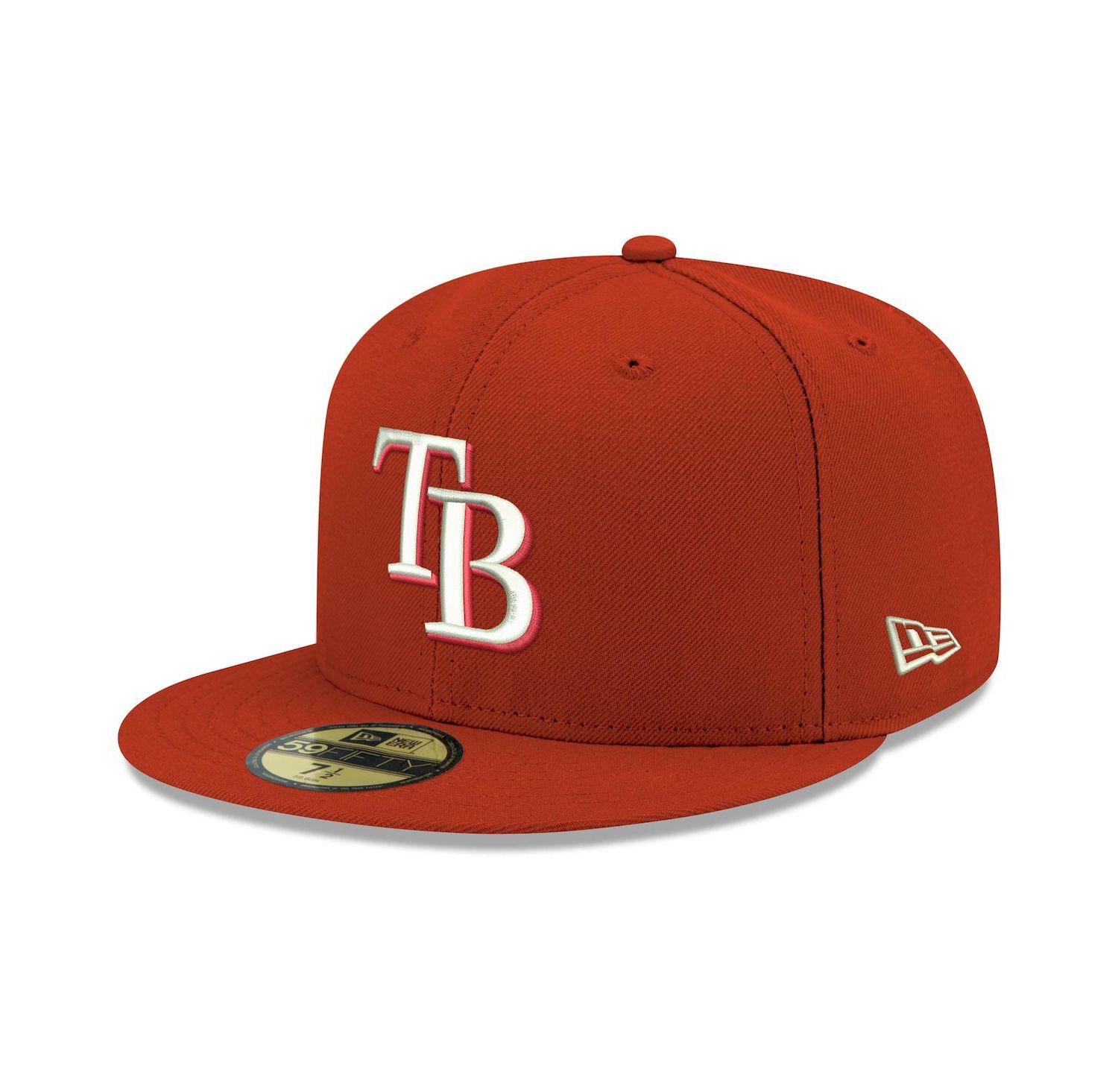 Men's Red Tampa Bay Rays Logo White 59FIFTY Fitted Hat