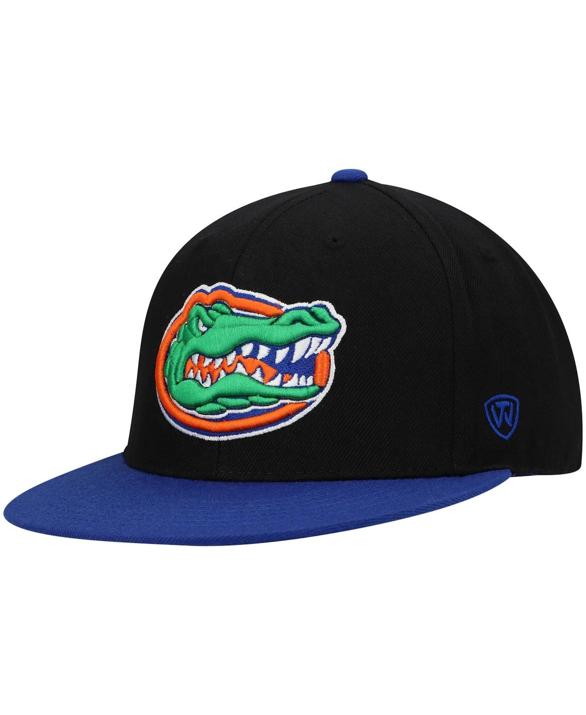 Top Of The World Men's Black And Royal Florida Gators Team Color Two-tone Fitted Hat In Black,royal