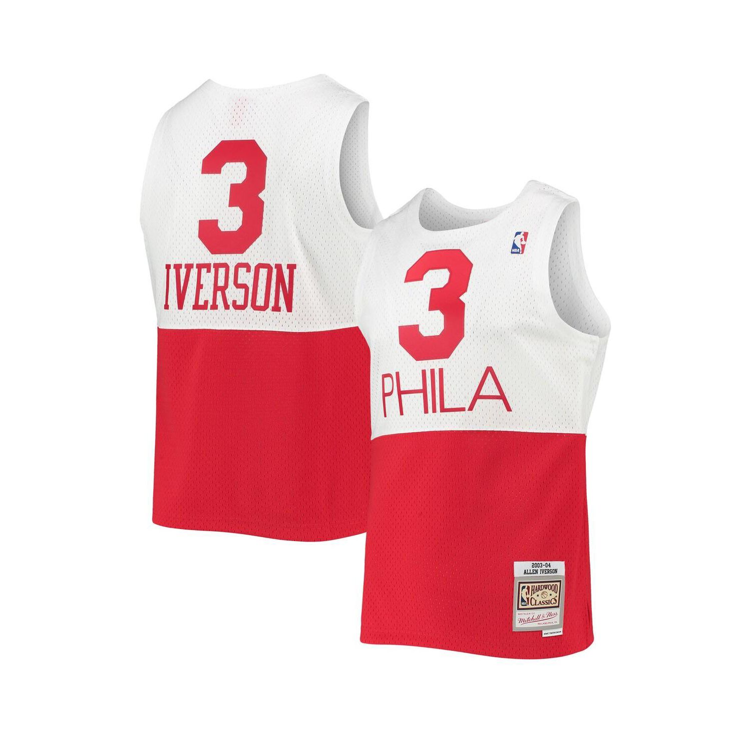 Men's Allen Iverson White Philadelphia 76ers 2003-04 Hardwood Classics Swingman Jersey