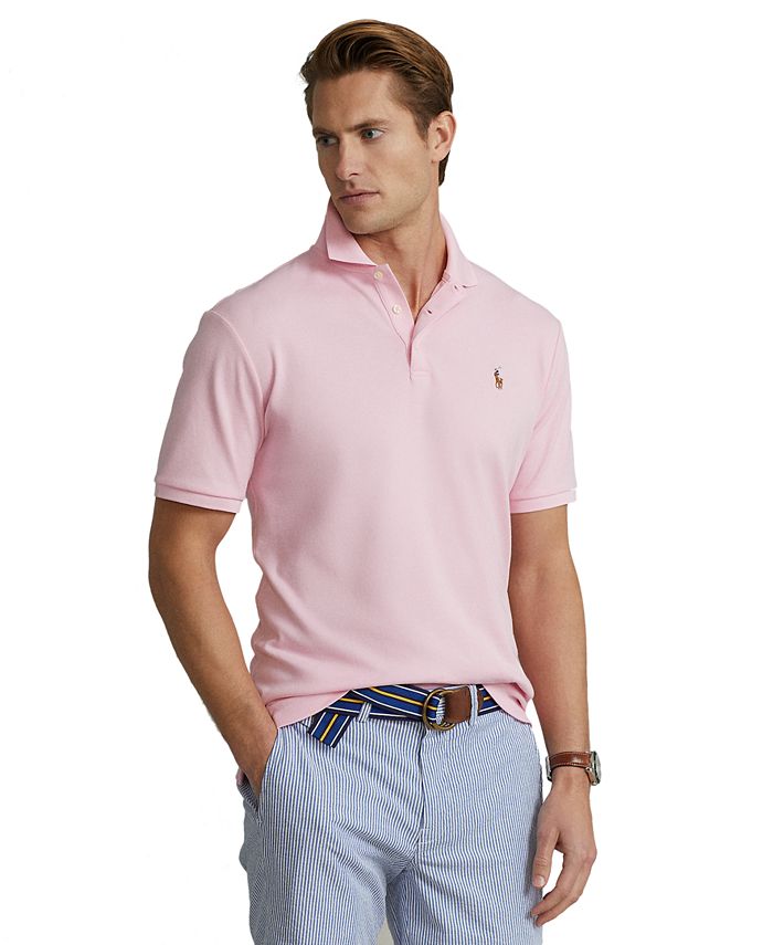 POLO RALPH LAUREN CLASSIC FIT MESH POLO SHIRT, Pink Men's Polo Shirt
