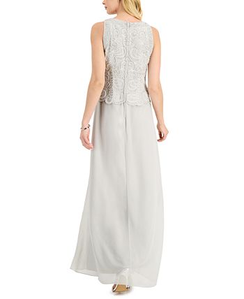 J kara beaded gown & chiffon scarf outlet