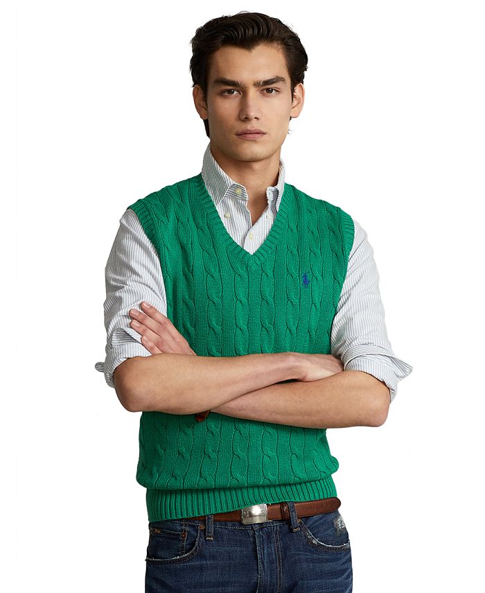 Polo Ralph Lauren Men's Cable-Knit Cotton Sweater Vest & Reviews - Sweaters  - Men - Macy's