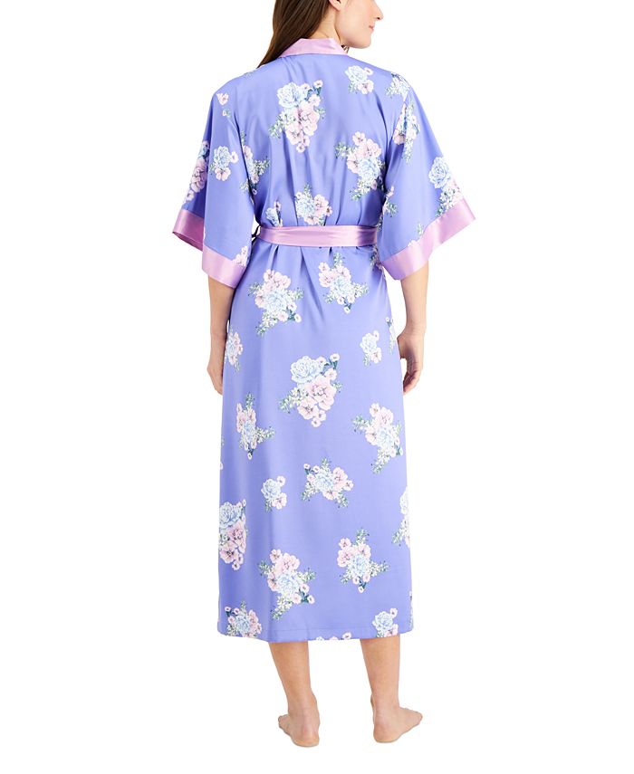 INC International Concepts Super Soft Long FloralPrint Wrap Robe