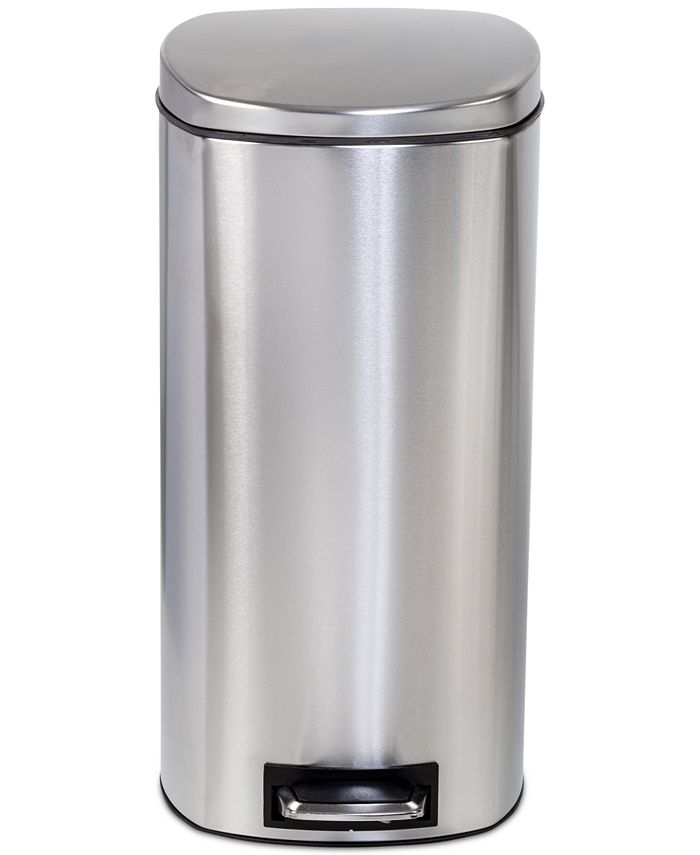 Honey Can Do 30-Liter Soft-Close Stainless Steel Step Trash Can with ...
