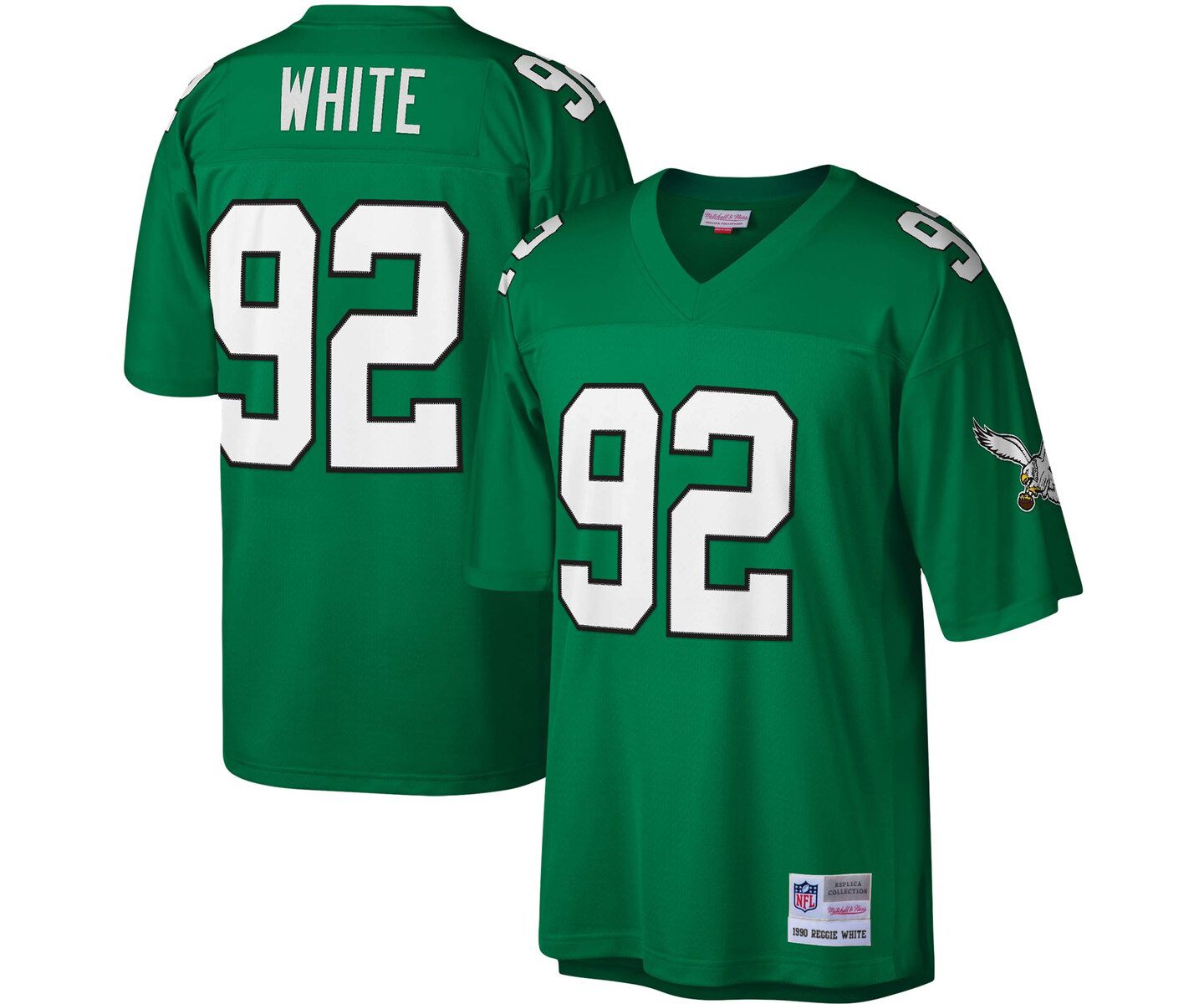 Мужской топ Mitchell & Ness Reggie White Kelly Green Philadelphia Eagles Legacy Replica Jersey — фото 1