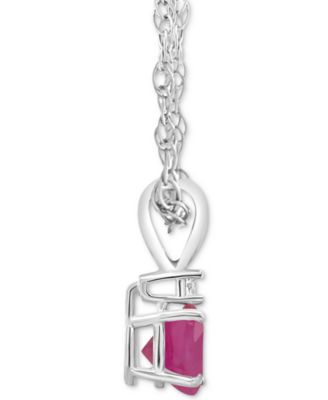 Sapphire (5/8 ct. t.w.) & Diamond Accent 18" Pendant Necklace in 14k White Gold (Also in Ruby)